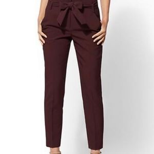 High waisted tie black dress pants New York and company